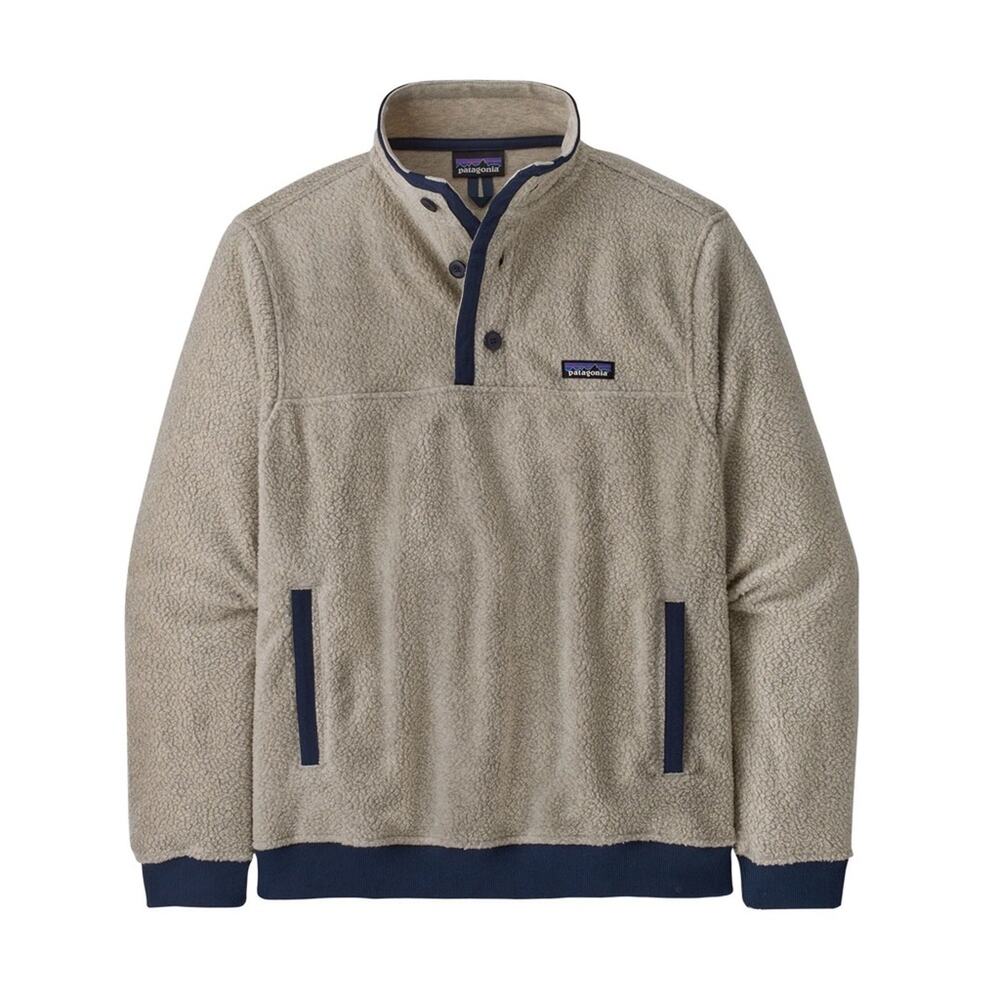 Patagonia Men's Shearling Button Pullover Fleece Sweatshirt Jumper